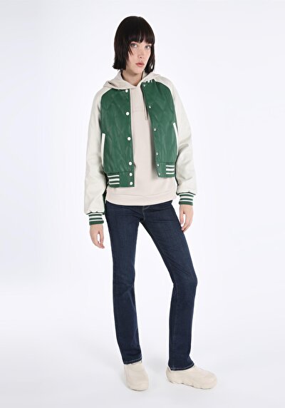 Image de Veste Pu Vert Regular Fit Femme