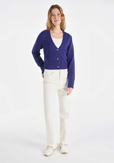 Image de Cardigan Tricot Violet Regular Fit Femme