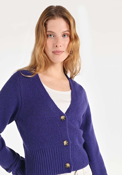 Image de Cardigan Tricot Violet Regular Fit Femme
