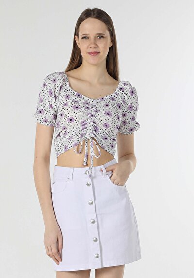 Image de T-shirt À Manches Courtes Blanc Slim Fit  Femme