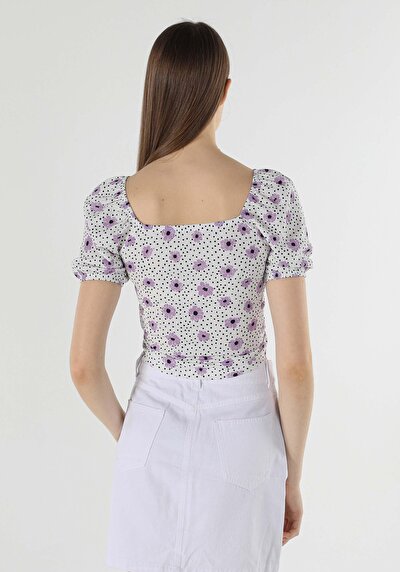 Image de T-shirt À Manches Courtes Blanc Slim Fit Femme