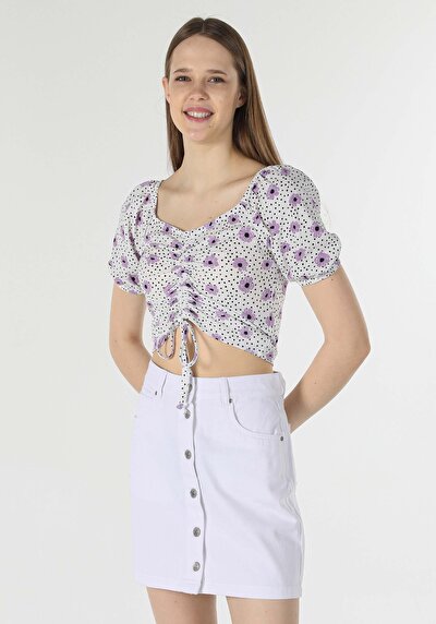 Image de T-shirt À Manches Courtes Blanc Slim Fit Femme