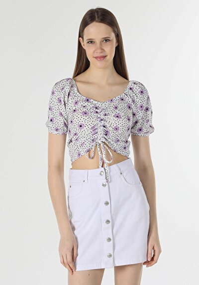 Image de T-shirt À Manches Courtes Blanc Slim Fit  Femme