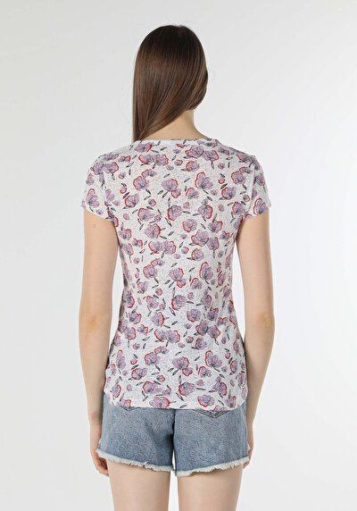 Image de T-shirt À Manches Courtes Multicolou Slim Fit  Femme