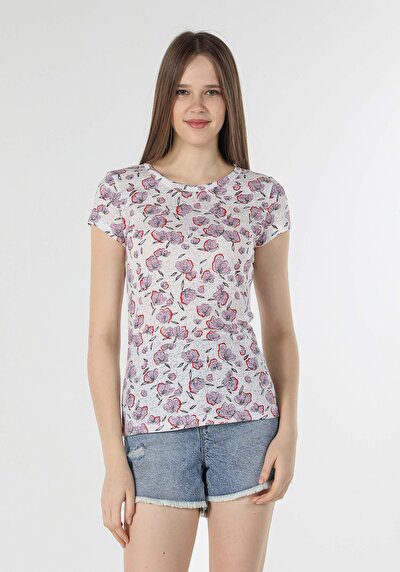 Image de T-shirt À Manches Courtes Multicolou Slim Fit  Femme