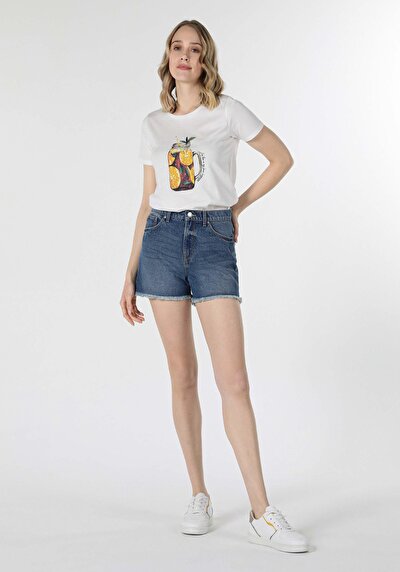 Image de T-shirt À Manches Courtes Blanc Regular Fit Femme