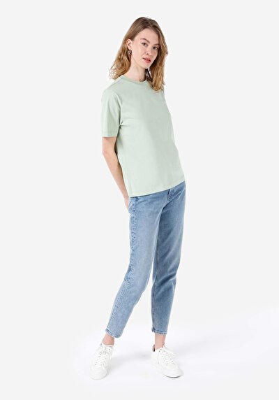 Image de T-shirt À Manches Courtes Vert Regular Fit Femme