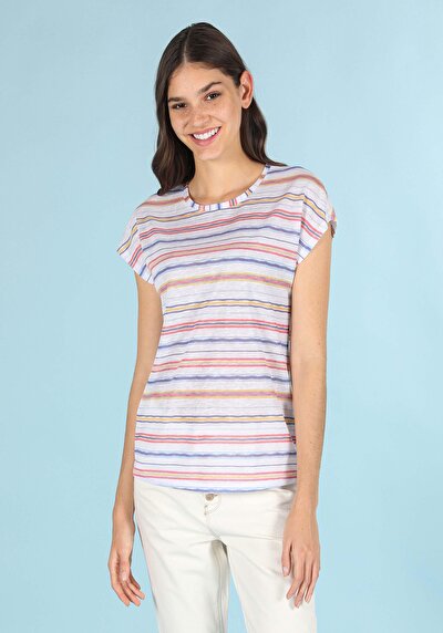 Image de T-shirt À Manches Courtes Multicolou Regular Fit  Femme
