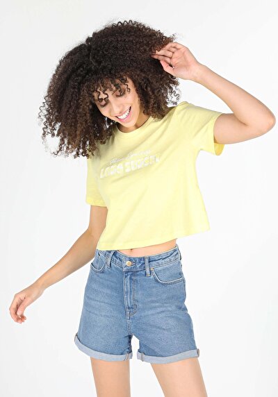 Image de T-shirt À Manches Courtes Jaune Regular Fit Femme