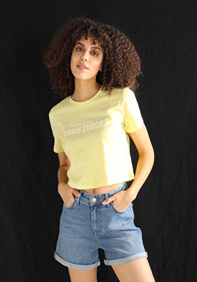 Image de T-shirt À Manches Courtes Jaune Regular Fit  Femme