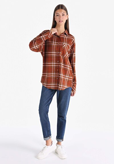 Image de Chemise À Manches Longues Marron    Femme