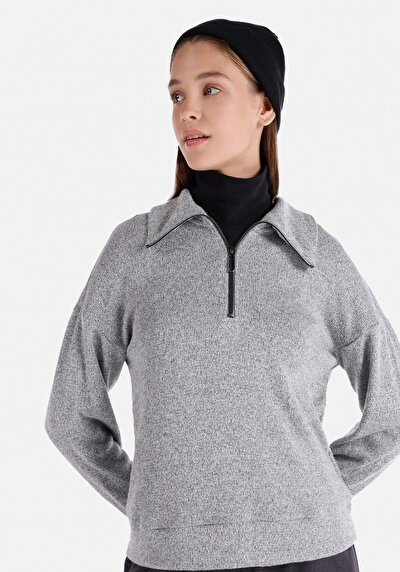 Image de T-shirt À Manches Longues Gris Regular Fit  Femme