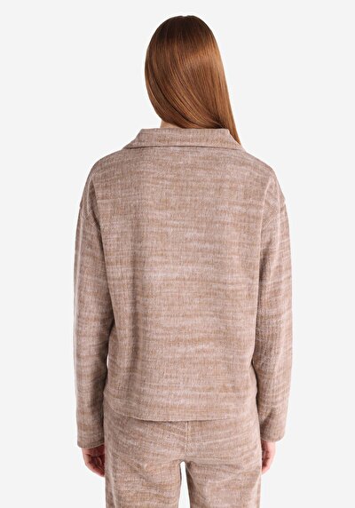 Image de T-shirt À Manches Longues Marron Regular Fit Femme