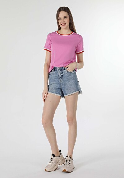Image de T-shirt À Manches Courtes Rose Regular Fit  Femme