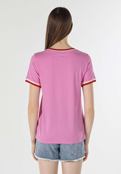 Image de T-shirt À Manches Courtes Rose Regular Fit  Femme