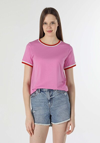 Image de T-shirt À Manches Courtes Rose Regular Fit  Femme