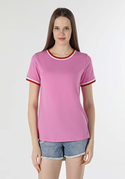 Image de T-shirt À Manches Courtes Rose Regular Fit  Femme
