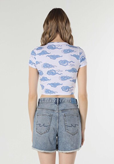 Image de T-shirt À Manches Courtes Blanc Slim Fit Femme
