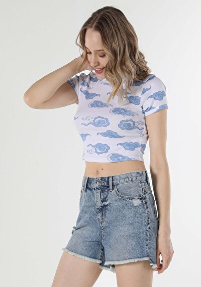 Image de T-shirt À Manches Courtes Blanc Slim Fit  Femme