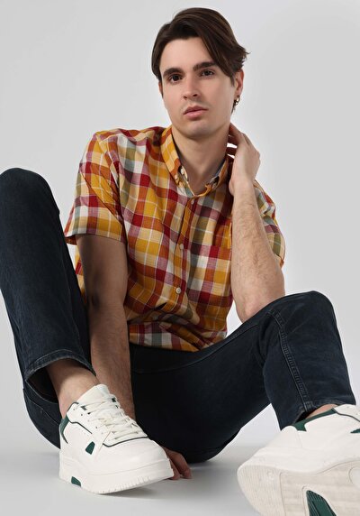 Image de Chemise À Manches Courtes Multicolou Plaid Regular Fit Homme
