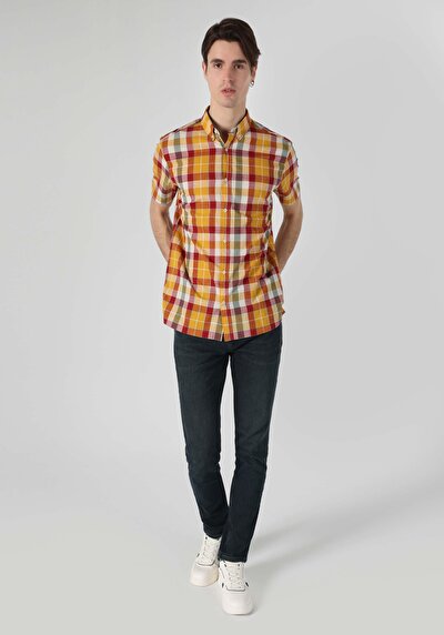 Image de Chemise À Manches Courtes Multicolou Plaid Regular Fit Homme