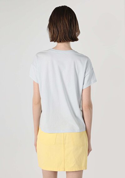 Image de T-shirt À Manches Courtes Bleu Regular Fit Femme