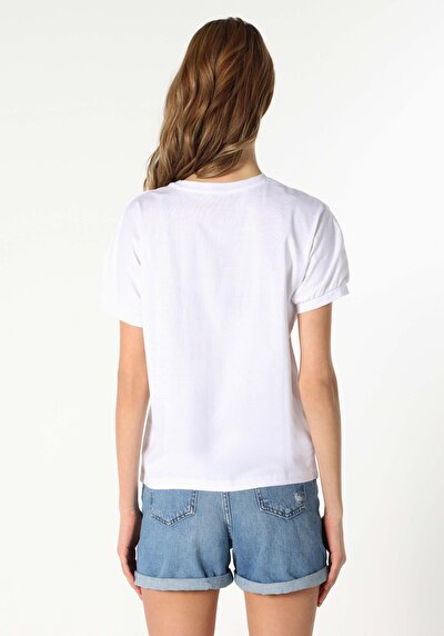 Image de T-shirt À Manches Courtes Blanc Regular Fit  Femme