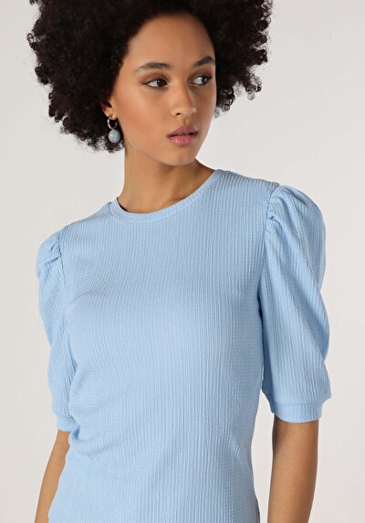 Image de T-shirt À Manches Courtes Bleu Regular Fit Femme