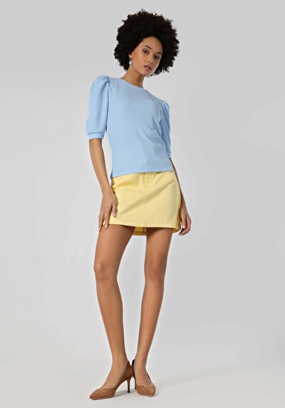 Image de T-shirt À Manches Courtes Bleu Regular Fit  Femme