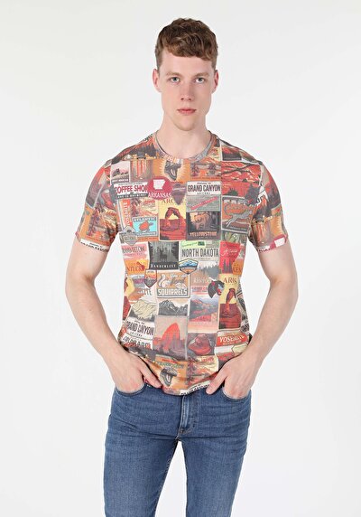 Image de T-shirt À Manches Courtes Multicolou Regular Fit  Homme