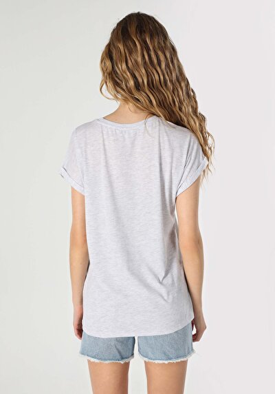 Image de T-shirt À Manches Courtes Gris Regular Fit  Femme