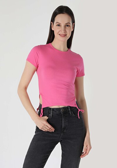 Image de T-shirt À Manches Courtes Rose Slim Fit  Femme