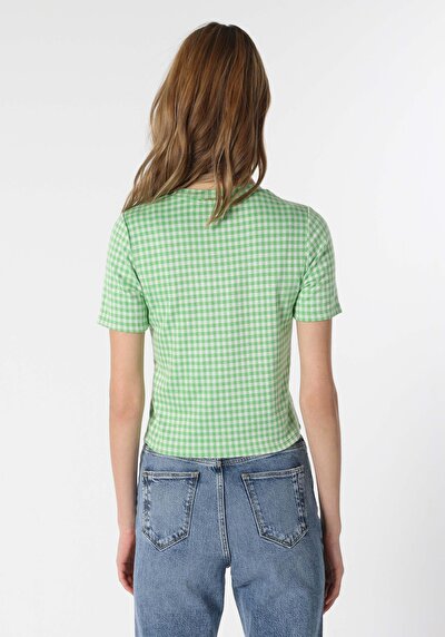 Image de T-shirt À Manches Courtes Vert Slim Fit  Femme