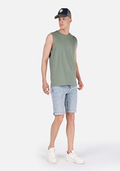 Image de Short Bleu Clair Straight Fit Homme