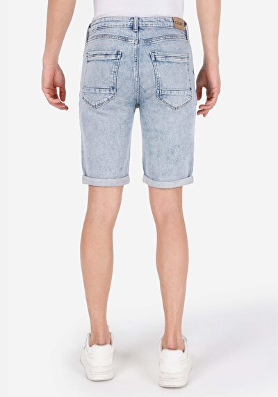 Afficher les détails de Short Bleu Clair Straight Fit Homme