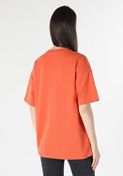 Image de T-shirt À Manches Courtes Orange Comfort Fit  Femme