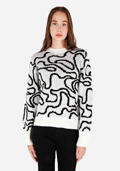 Image de Pull Blanc Regular Fit Manches Longues  Femme