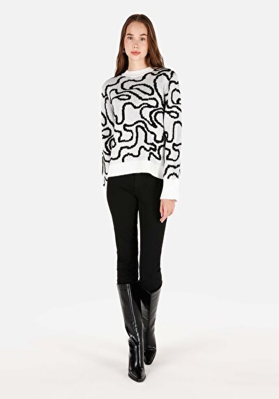 Image de Pull Blanc Regular Fit Manches Longues  Femme