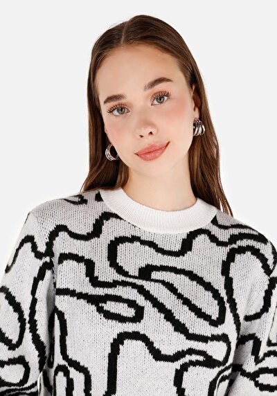 Image de Pull Blanc Regular Fit Manches Longues  Femme