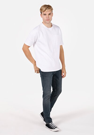 Image de 044 Karl Pantalon Bleu   En  Straight Fit Homme