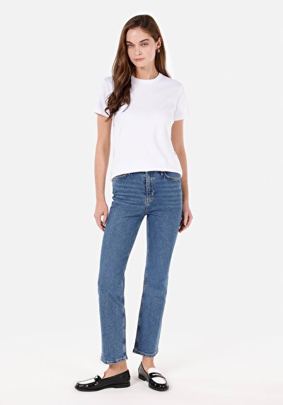 Image de 792 Mila Pantalon Bleu En Regular Fit Femme