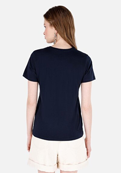 Image de T-shirt À Manches Courtes Marine Regular Fit Imprimé Femme