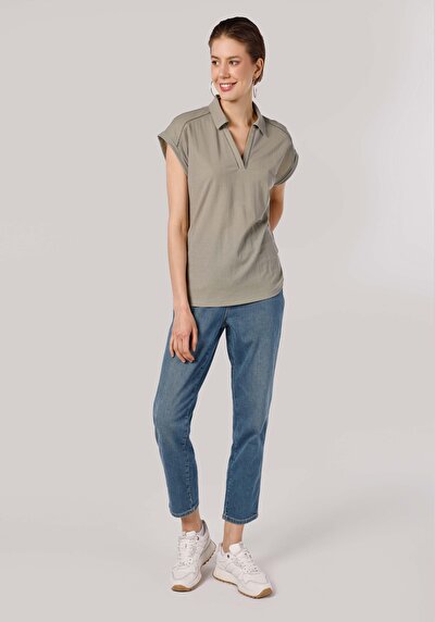 Image de T-shirt À Manches Courtes Vert Regular Fit Femme