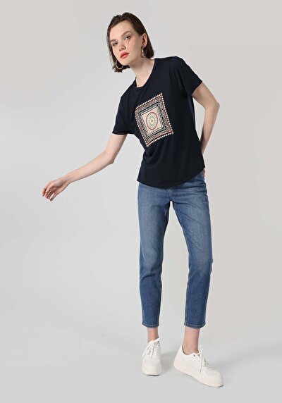 Image de T-shirt À Manches Courtes Marine Regular Fit Femme