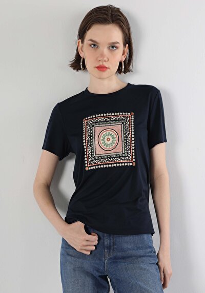 Image de T-shirt À Manches Courtes Marine Regular Fit Femme