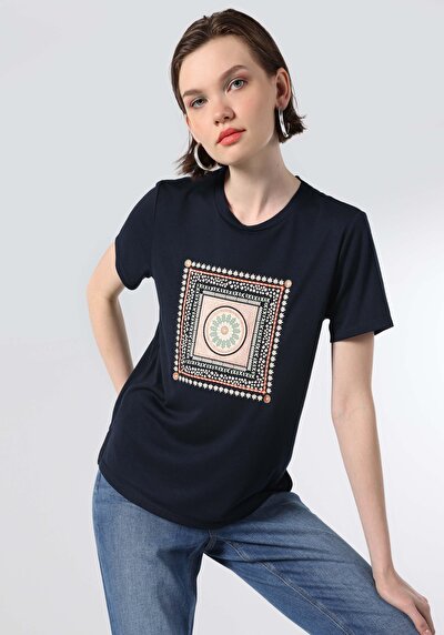 Image de T-shirt À Manches Courtes Marine Regular Fit  Femme