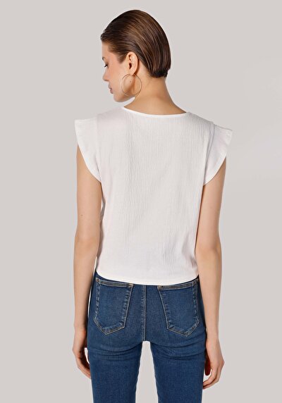 Image de T-shirt À Manches Courtes Blanc Regular Fit Femme