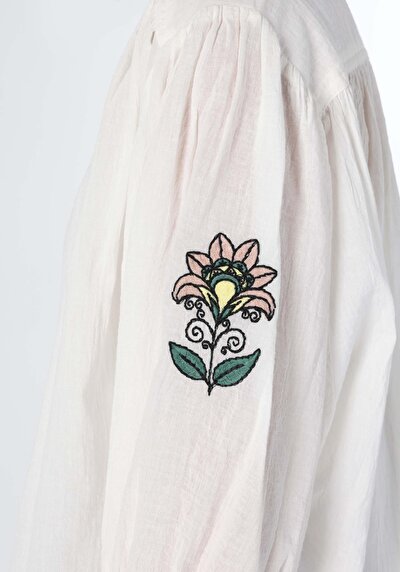 Image de Chemise À Manches Longues Blanc Relaxed Fit   Femme