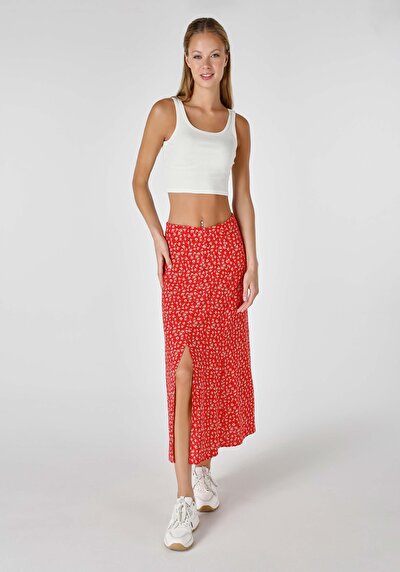 Image de Jupe Rouge Midi Skirt    Femme