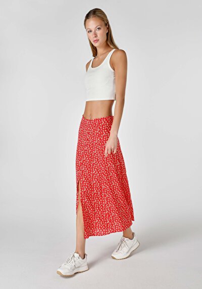 Image de Jupe Rouge Midi Skirt    Femme